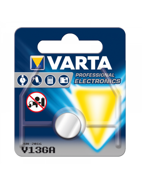 Pila LR-44, V13GA 1,5V alcalina botón Varta (Blister 1 unidad) - 1