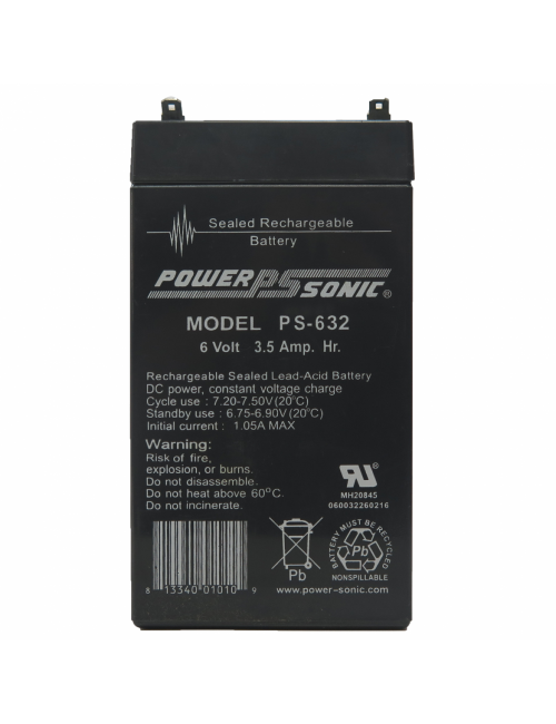 Bateria 6V 3,5Ah C20 Power Sonic PS-632 - 2