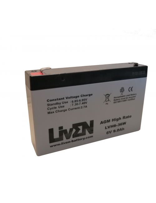 Batería 12V 9Ah C20 36W alta descarga Liven LVH12-36W