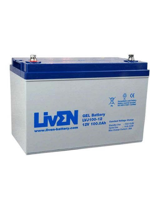 Bateria gel 12V 100Ah C20 ciclo profundo Liven LVJ100-12 - 1
