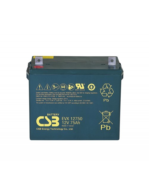 Batería 12V 75Ah C20 ciclo profundo CSB serie EVX - CSB-EVX12750 -  -  - 1