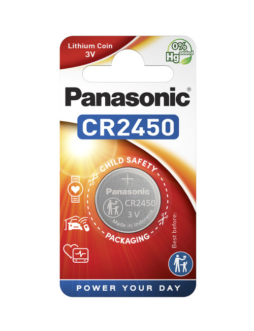 CR2450 pila litio botón 3V Panasonic (blister 1 unidad) - CR-2450EL/1B -  - 5410853014355 - 2