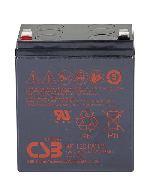 Bateria 12V 5,25Ah 21W/celda CSB HR1221W F2 - 1