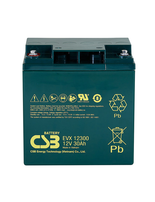 Bateria 12V 30Ah C20 ciclo profundo CSB EVX12300 - 1
