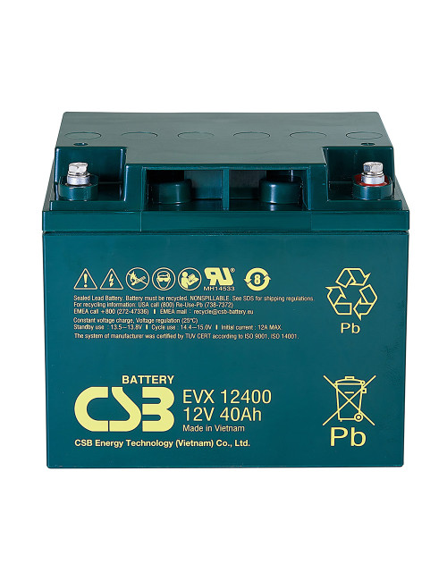 Bateria 12V 40Ah C20 ciclo profundo CSB EVX12400 - 1