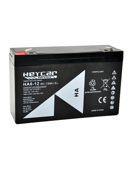 Bateria 6V 12Ah C20 Heycar Service HA6-12 - 1