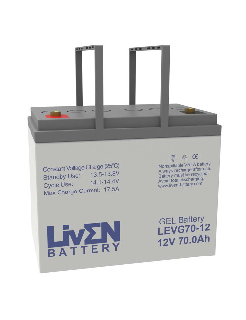 Bateria de gel de 12V 70Ah C20 ciclo profundo Liven LEVG70-12 - 1