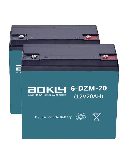 Pacote 2 baterias para Libercar Urban de 12V 20Ah C20 ciclo profundo Aokly 6-DZM-20 (6-DZF-20) - 1