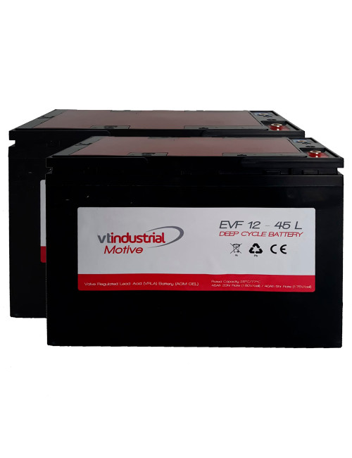 Pack 2 baterías para Libercar Dolce Vita de 12V 45Ah C20 ciclo profundo EVF12-45L (6-EVF-38) - 2xEVF12-45L -  -  - 1