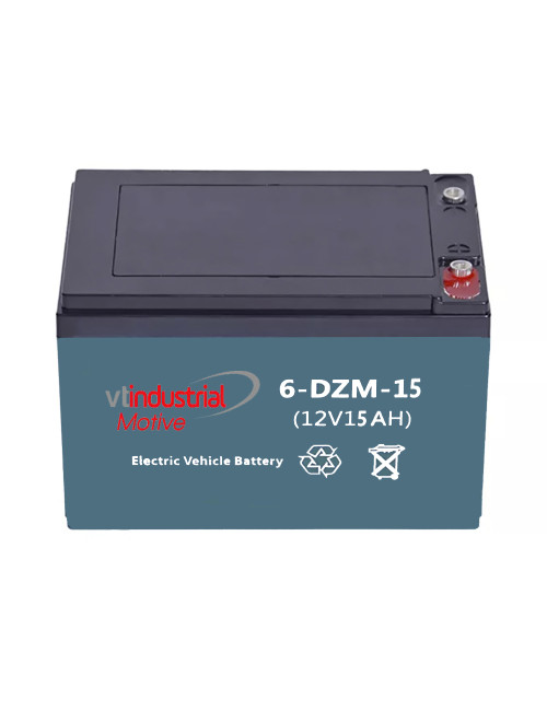 6-DZM-15 batería 12V 15Ah C20 ciclo profundo Industrial Motive (6-DZM-10, 6-DZM-12, 6-DZF-12, 6-DZM-14, 6-DZF-14) - 6-DZM-15 -  