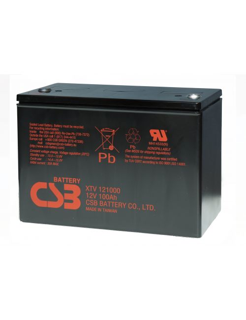 Bateria de chumbo AGM 12V 100Ah CSB série XTV - 1